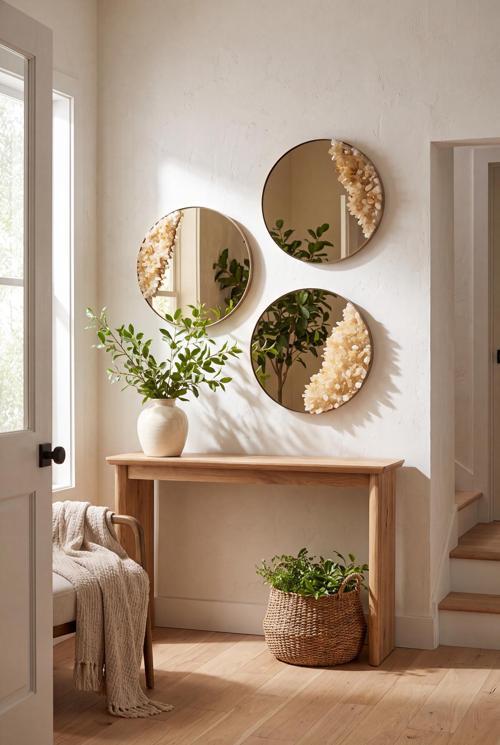 Aura Crystal Mirror, Brass Frame, Small