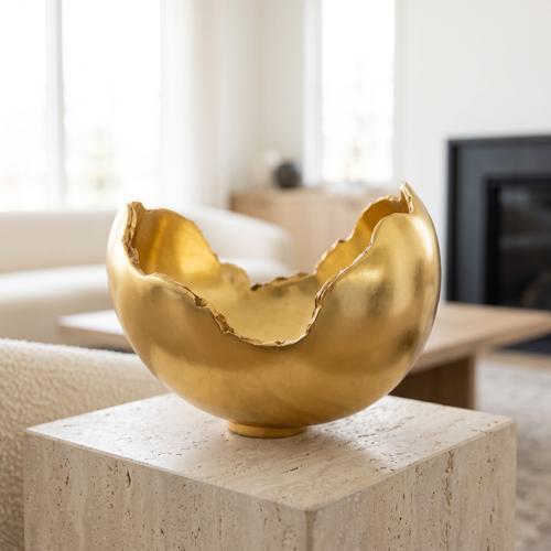 Burled Bowl, Resin, Gold Leaf Finish