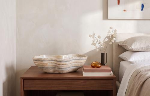 Cast Gray Onyx Bowl, Faux Finish, Small