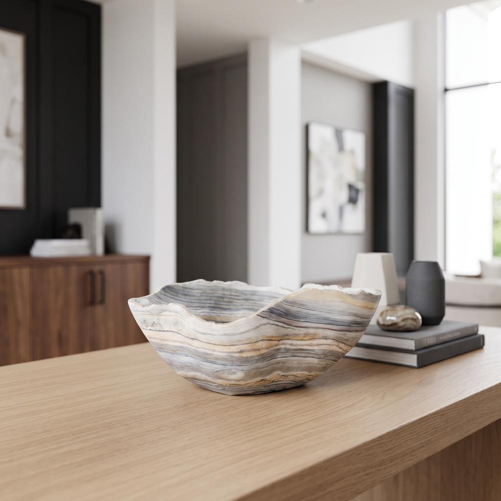 Cast Gray Onyx Bowl, Faux Finish, Medium