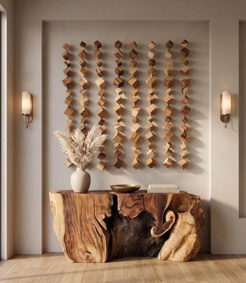 Dice Wall Art, Chamcha Wood, Natural