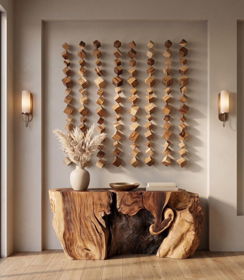 Dice Wall Art, Chamcha Wood, Natural