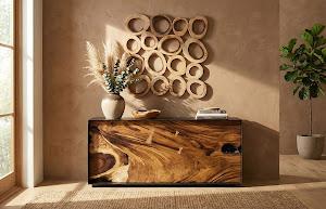 Chuleta Rings Wall Art, Chamcha Wood, Square, LG