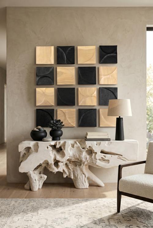 Curve Wall Tile, Wave, Black