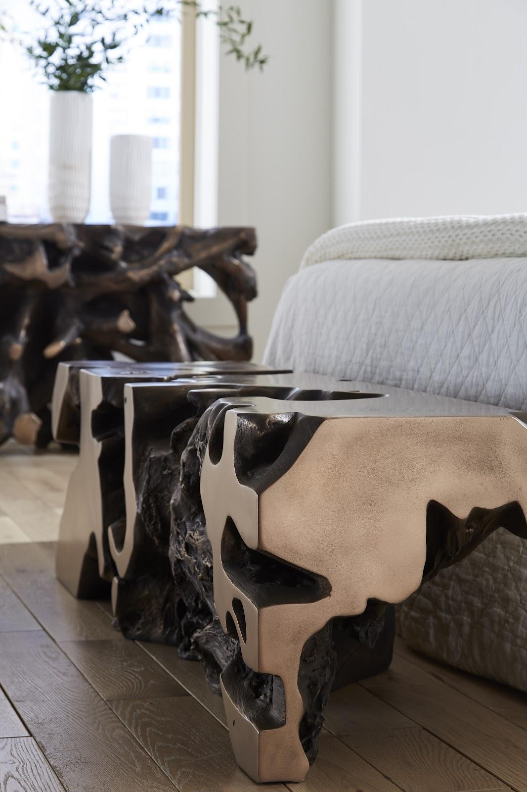 Beau Cast Root Console Table, Bronze