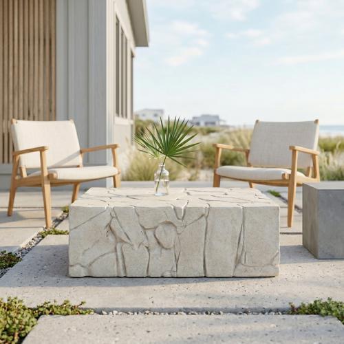 Chunk Coffee Table, Rectangle, Roman Stone