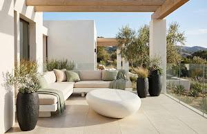 River Stone Coffee Table, Roman Stone, Large