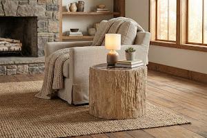 Chaka Petrified Stool, Rough, Cream