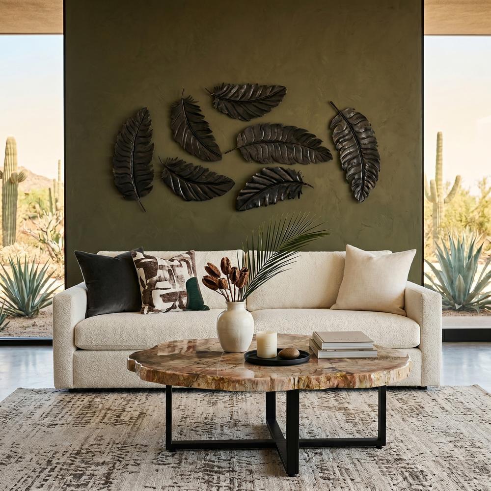 Feather Wall Decor, Black, Metal, LG