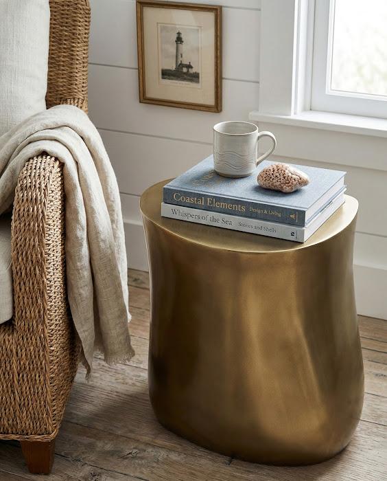  Mellow Side Table, Polished Brass