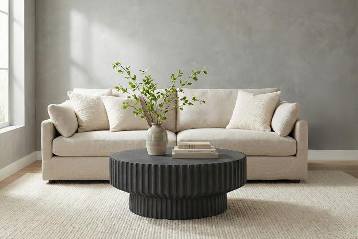 Vetra Coffee Table, Charcoal Stone