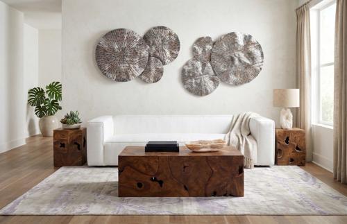 Metal Lotus Wall Art, Old White