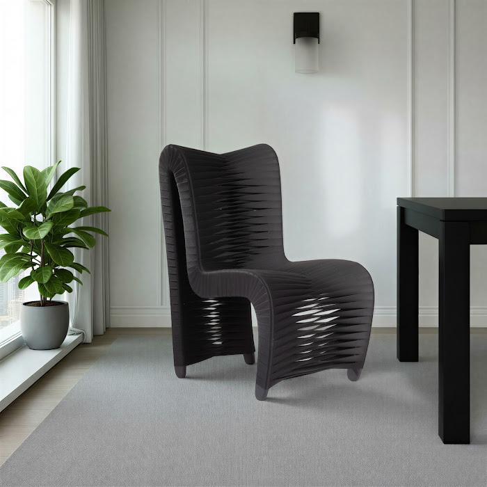 Seat Belt Dining Chair, High Back, Black/Black