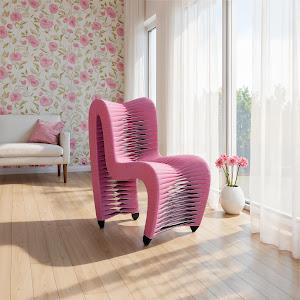 Seat Belt Dining Chair, Pink/White