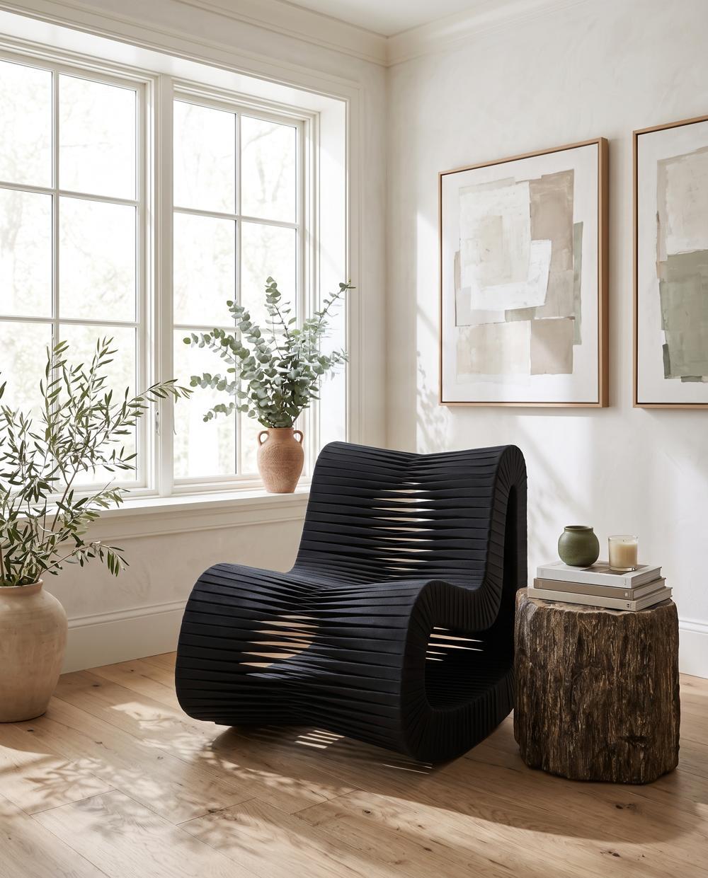 Seat Belt Rocking Chair, Black/Black