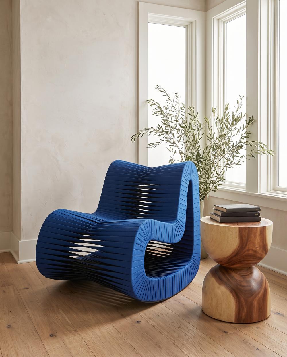 Seat Belt Rocking Chair, Blue/Black