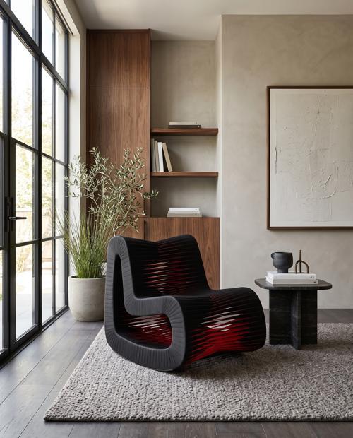 Seat Belt Rocking Chair, Black/Red