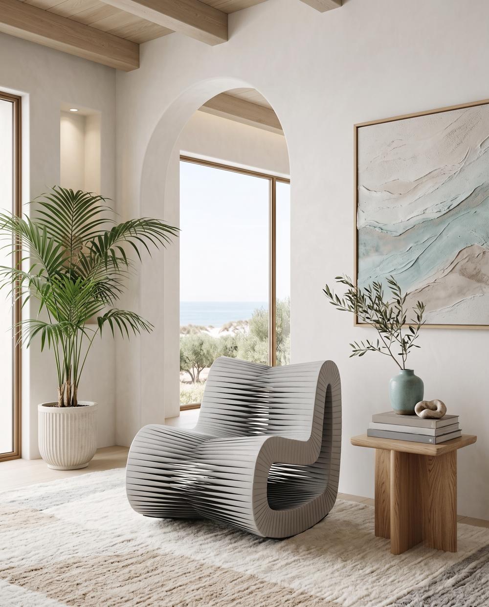 Seat Belt Rocking Chair, Gray/Black