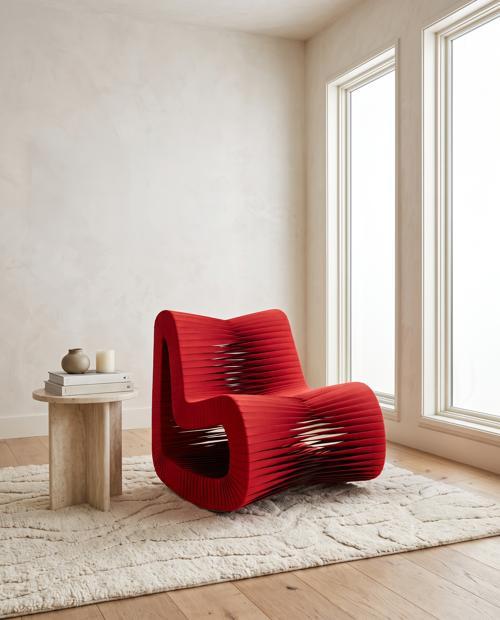 Seat Belt Rocking Chair, Red