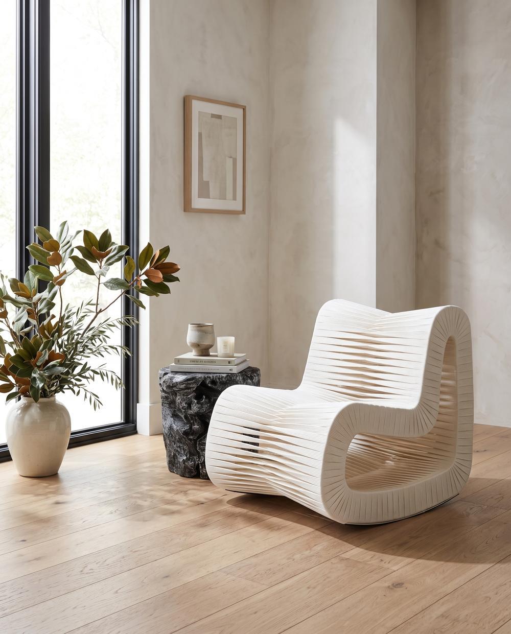 Seat Belt Rocking Chair, White