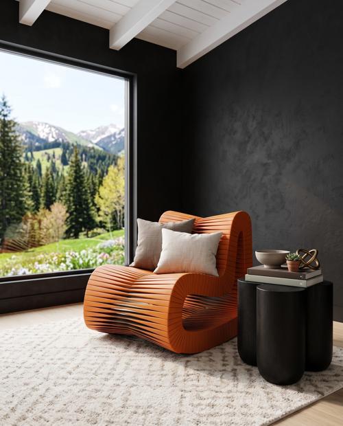 Seat Belt Rocking Chair, Orange