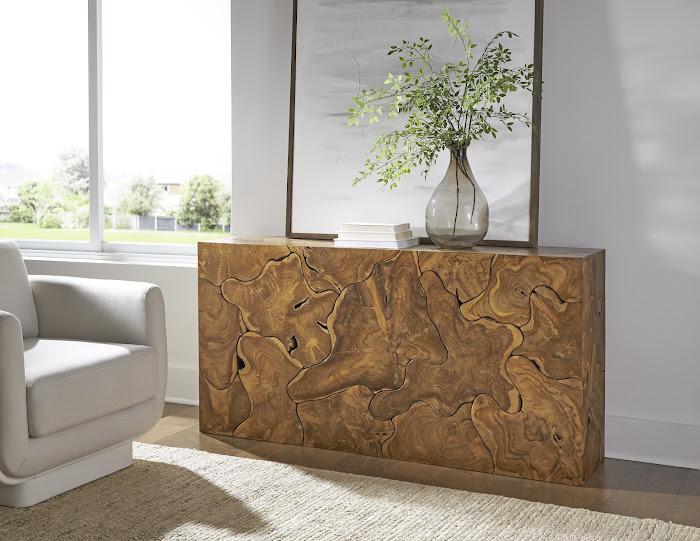Teak Slice Console, Natural
