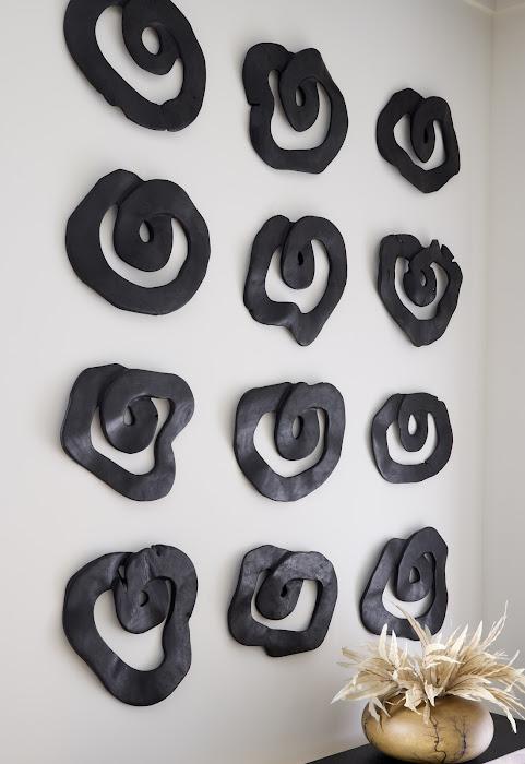 Swirl Wall Tile, Teak Wood, Assorted, Black