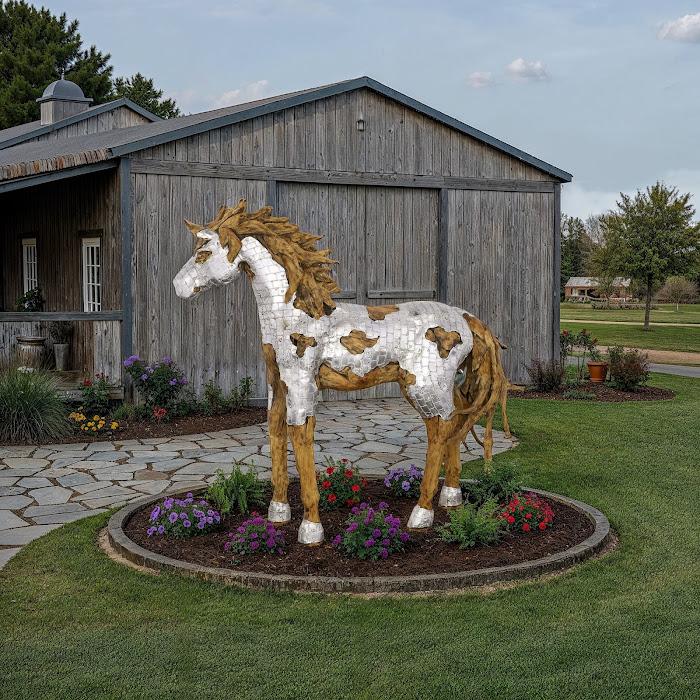 Mustang Horse Armored Sculpture, Walking