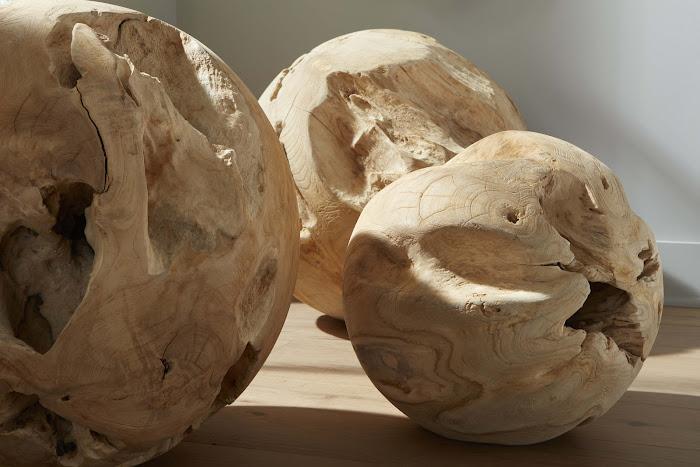 Teak Wood Ball, Large, Bleached