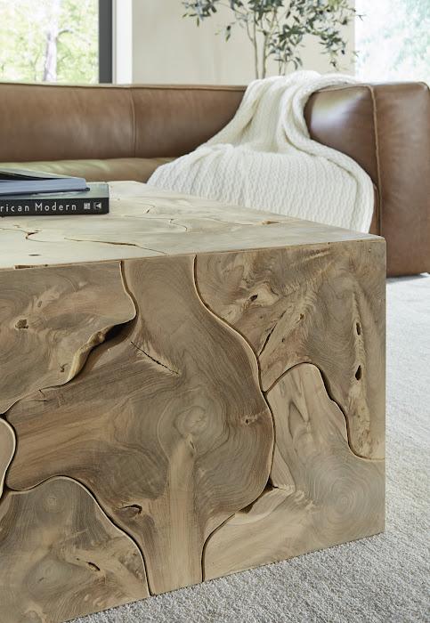 Teak Slice Coffee Table, Square, Bleached