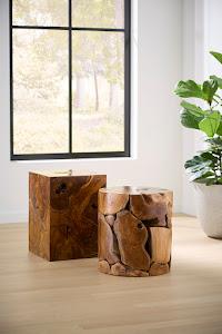 Teak Slice Side Table