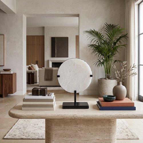 Onyx Lamp, Round Black Base