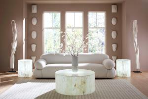 Onyx  Round Coffee Table, White