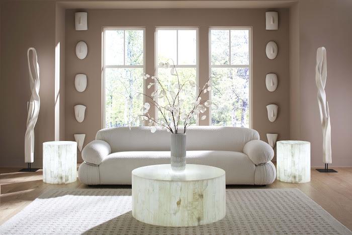 Onyx  Round Coffee Table, White