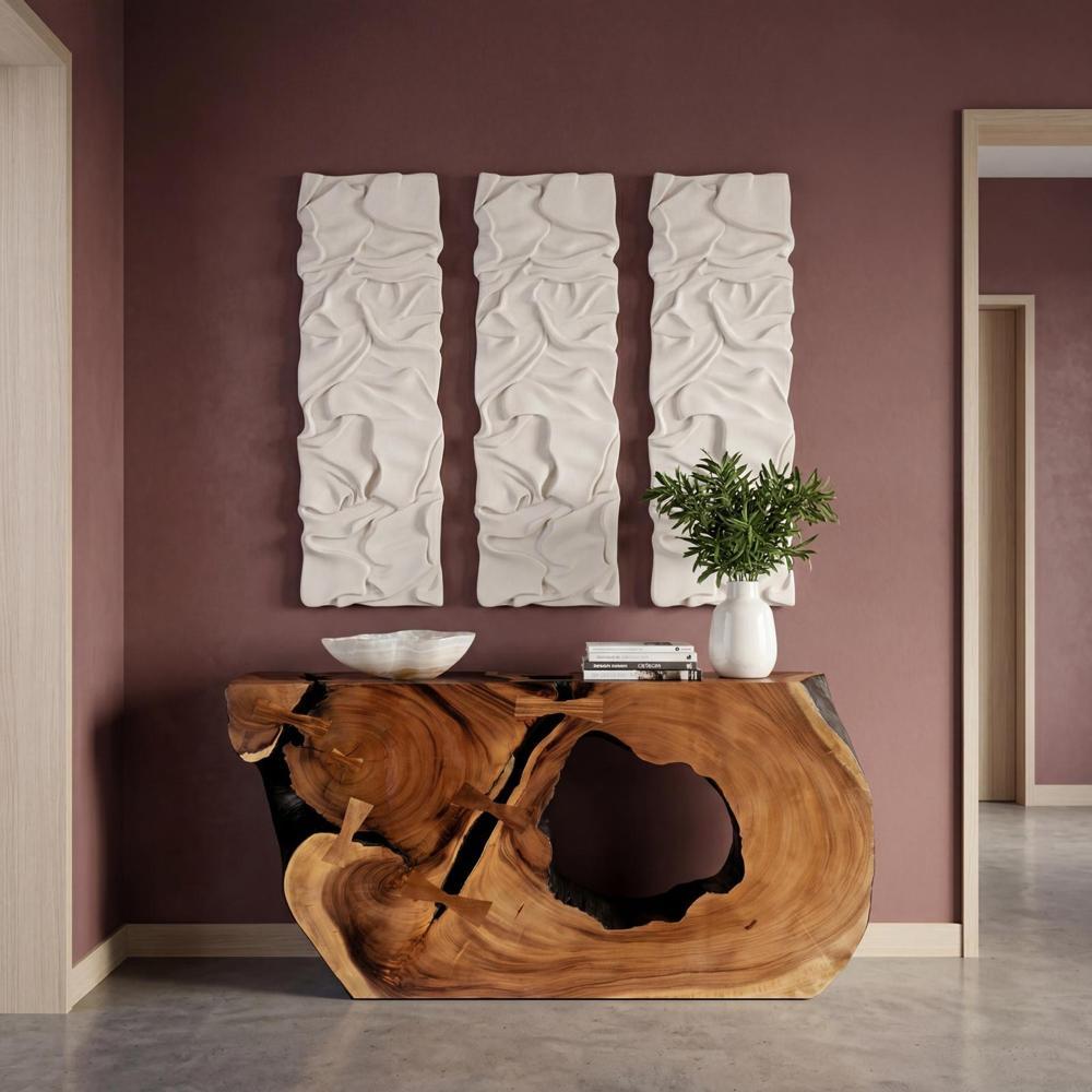 Drape Wall Art, White Stone