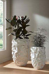 Drape Planter, White Stone