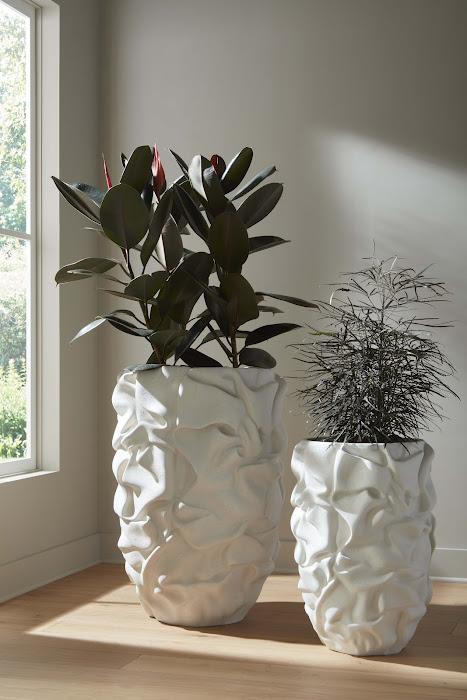 Drape Planter, White Stone