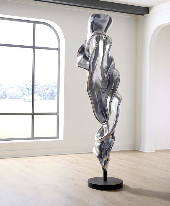 Cast Dancing Sculpture, Coupé, Silver Leaf