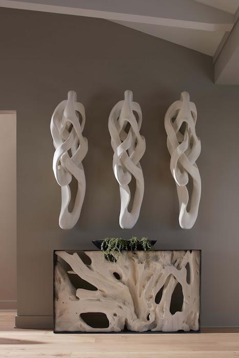 Cast Dancing Wall Sculpture, Passé, Faux Bleached
