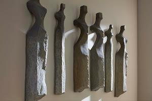 Cast Women Wall Art, Set of 3, Small, Splinter Stone Finish