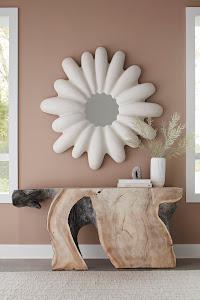 Radial Shell Mirror, White Stone
