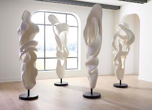 Cast Dancing Sculpture, Glissade, Faux Bleached