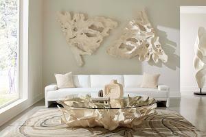 Contour Cast Root Triangle Wall Art, Faux Bleached