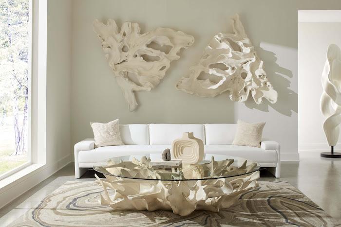Contour Cast Root Triangle Wall Art, Faux Bleached