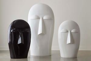 Emerging Face Sculpture, Gel Coat Black, Small