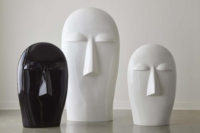 Emerging Face Sculpture, Gel Coat Black, Small