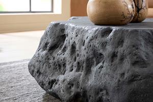 Cast Boulder Coffee Table, Charcoal Stone, Large