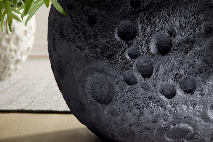 Crater Planter, Black Stone