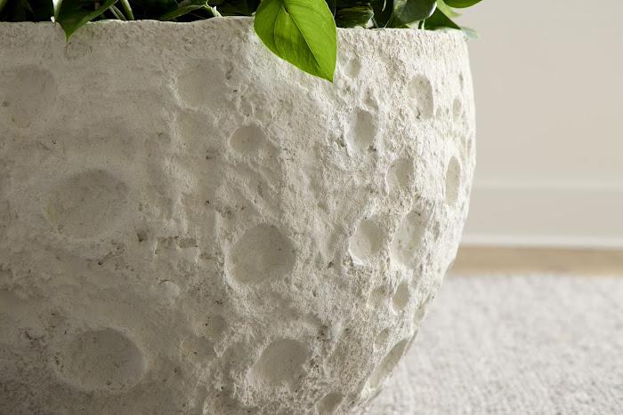 Crater Planter, White Stone
