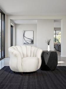 Arizona Lounge Chair, Velvet Cool Cream, Dark Brown Metal Frame